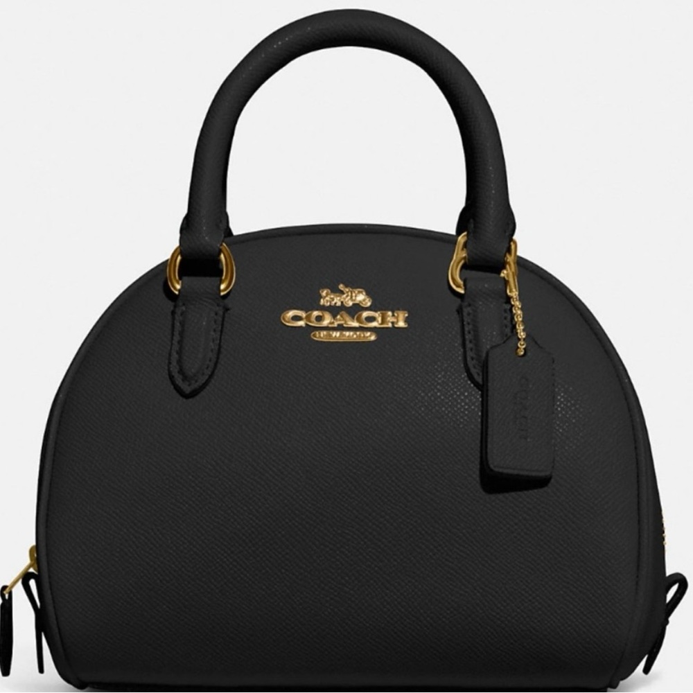 Coach Black Sydney Satchel with Gold Hardware